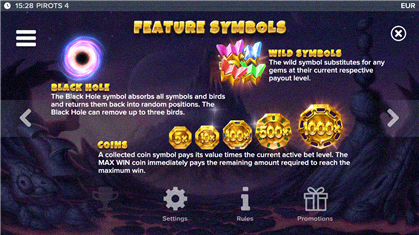 Paytable 3 Pirots 4